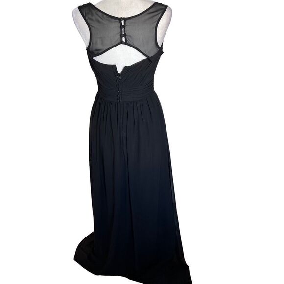 Alfred Angelo gorgeous black button back full length black gown dress - Picture 2 of 5